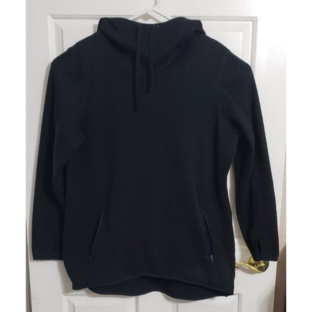 Old Navy Active Hoodie Womens size XL Black Fleece High Low Thumb Holes